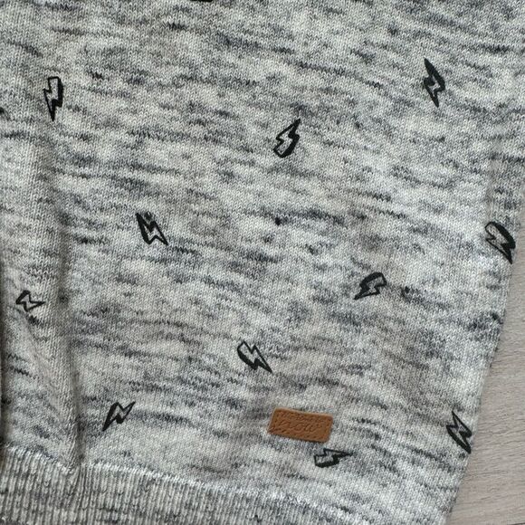 Zara gray marble knit cardigan button down with lightning bolts. Boys sz 7 - Picture 6 of 9